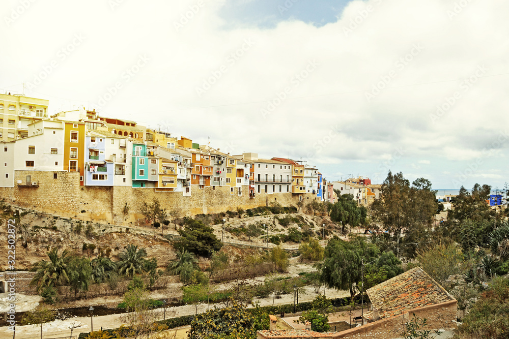 Spain,Villa Joyosa -April 14, 2016: Skyline Europe Mediterranean City Costa Blanca Alicante Spain