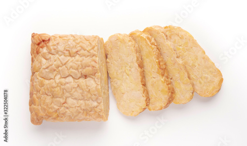 Soybean Tempeh isolated on white background, panorama