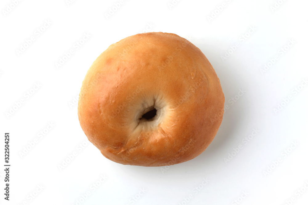 プレーン ベーグル パン 白背景