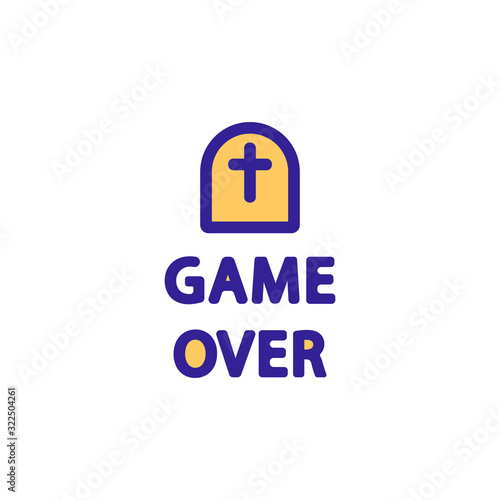 End of the game icon vector. Thin line sign. Isolated contour symbol illustration