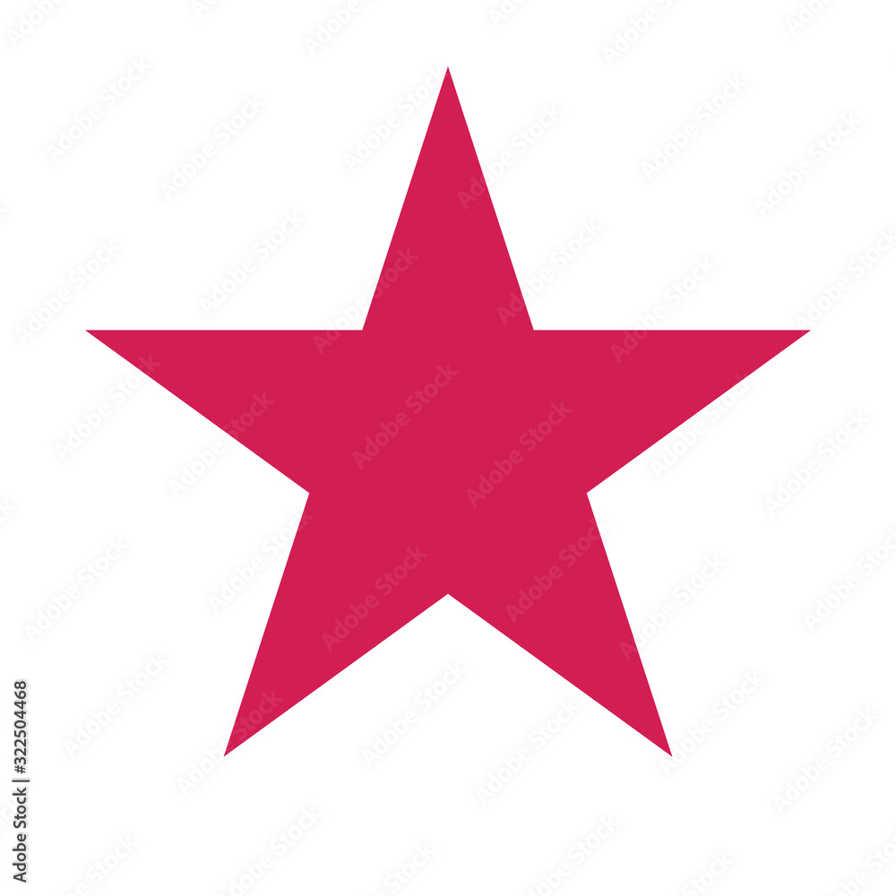 Five pointed star. Vector illustration on white background.