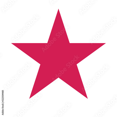 Five pointed star. Vector illustration on white background.