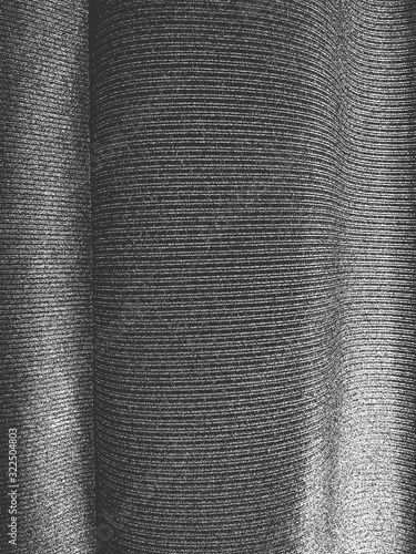 Distress grunge vector texture of fabric, bag, sack, sac, sackcloth, bagging, sacking. Black and white background.
