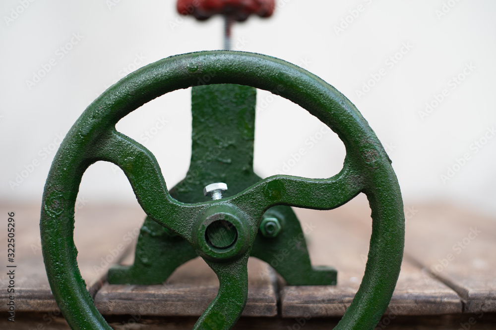 Squid grinding machine on wood table. Squid grinding machine on wood table.