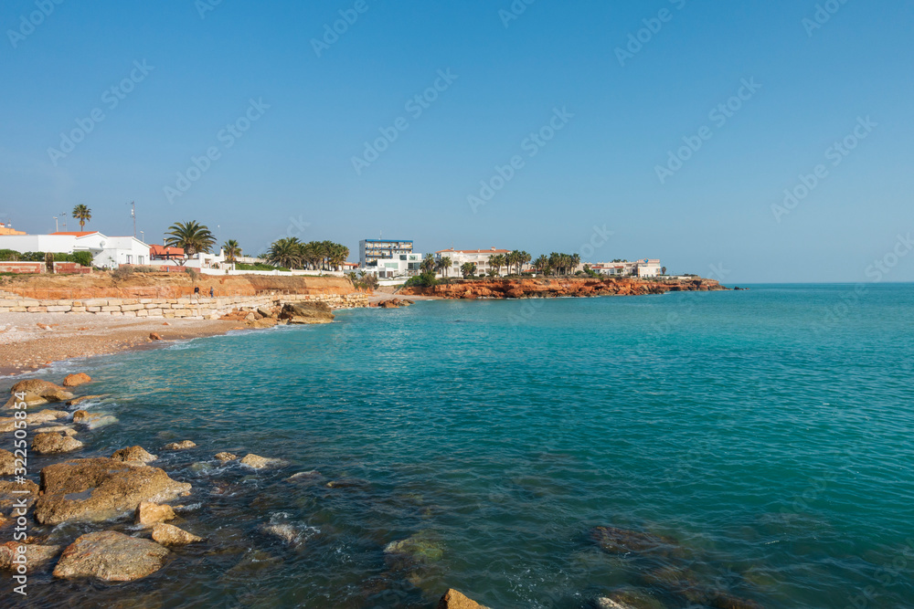 The coast in Vinaroz on a clear day, Costa Azahar