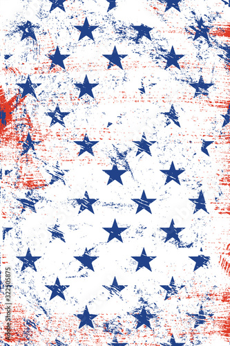 Grunge pattern with stars. Vertical black and white backdrop.