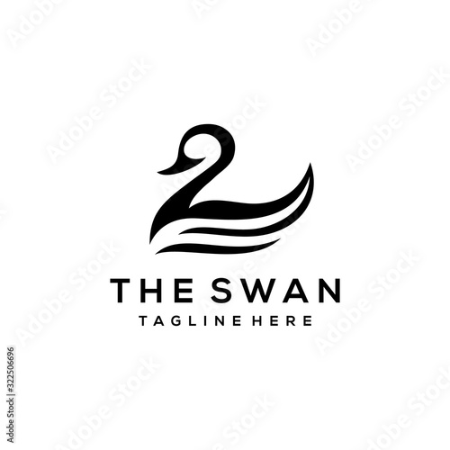 Creative Simple swan clean logo design template