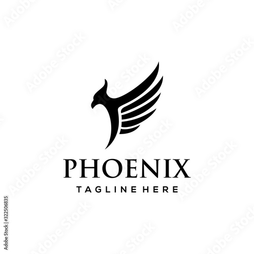 Phoenix bird abstract luxury Logo Vector logo template