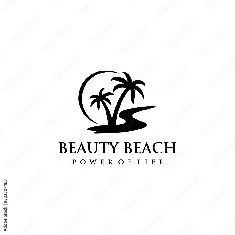 Creative luxury Beach beauty modern minimalist  logo design Vector