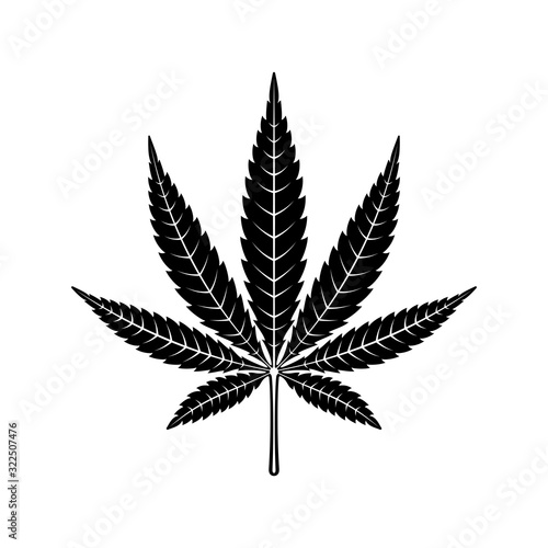 Cannabis Hemp Leaf Flat Icon