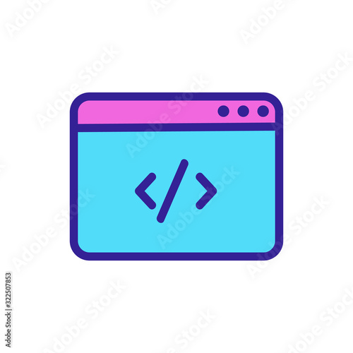 code programming icon vector. Thin line sign. Isolated contour symbol illustration