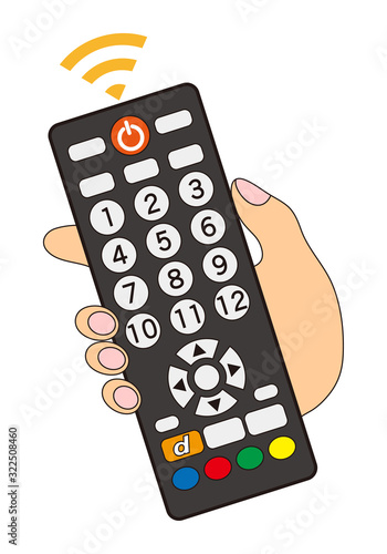 テレビのリモコン操作 イラスト ベクター