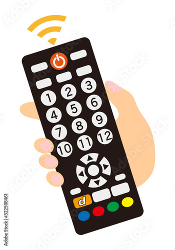 テレビのリモコン操作 イラスト ベクター