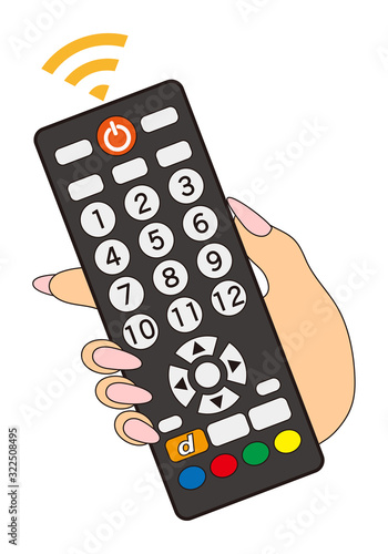 テレビのリモコン操作 イラスト ベクター