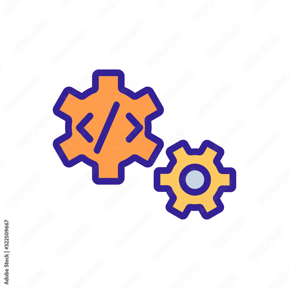 Fototapeta premium code programming icon vector. Thin line sign. Isolated contour symbol illustration