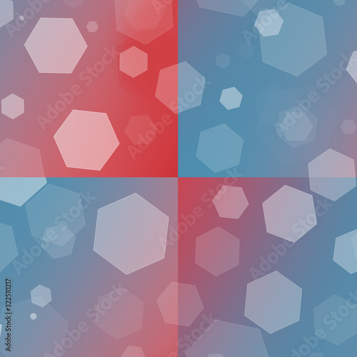 illustration of a seamless pattern of hexagons and geometric pattern