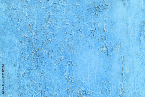 Texture of vintage blue painted iron wall background