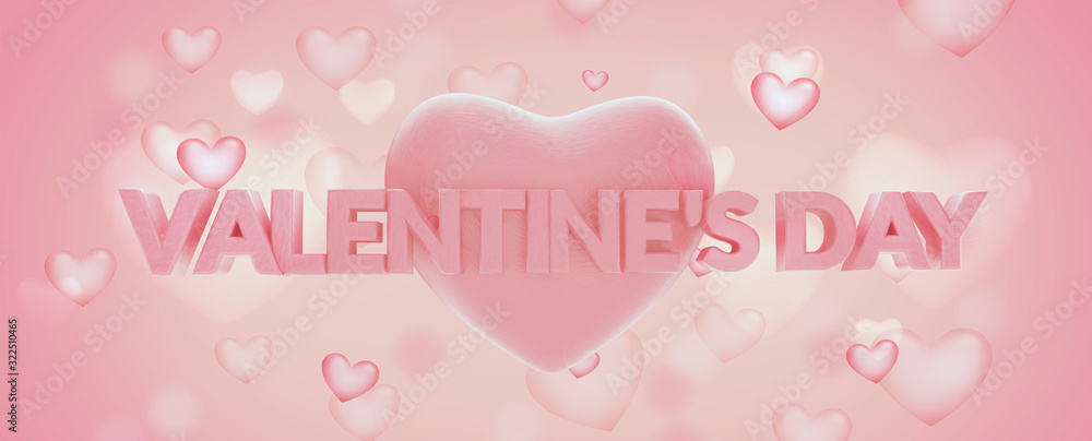 Valentine's Day bold letters golden 3d-illustration