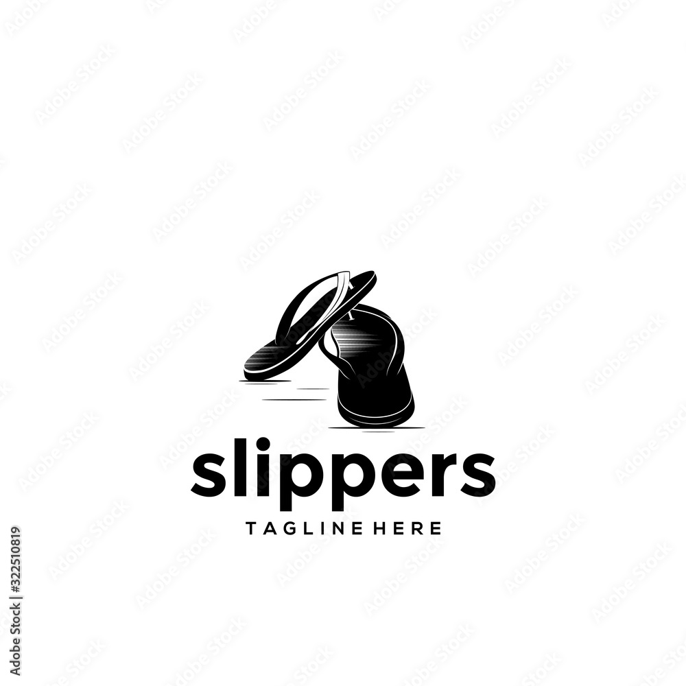 Vector logo design icon slippers Stock Vector Adobe Stock