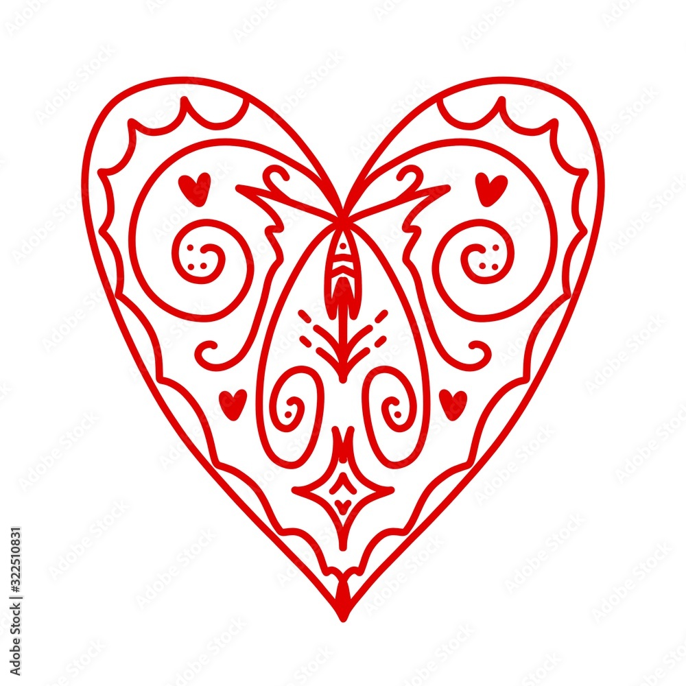 Beautiful red heart with a pattern on a white background. Bright abstract heart close-up. Single isolated object for valentines postcards, prints and invitations. Beautiful red heart with a pattern on a white background. Bright abstract heart close-up. Single isolated object for valentines postcards, prints and invitations.