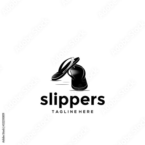 Vector logo design icon slippers 
