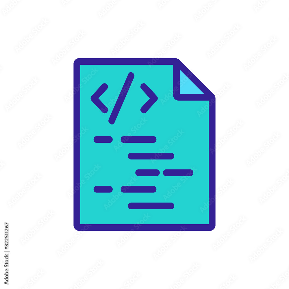 code programming icon vector. Thin line sign. Isolated contour symbol illustration code programming icon vector. Thin line sign. Isolated contour symbol illustration
