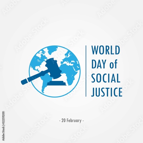 World day of social justice logo, symbol or sign vector illustration.