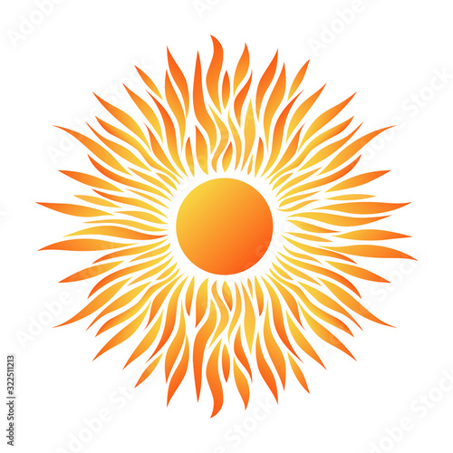 Summer Sun Card. Decorative Desigh for Holiday Greetings