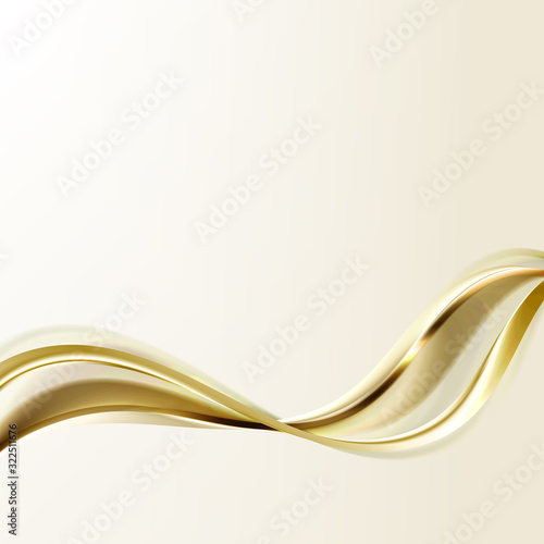 Gold wavy lines. Vector gold wave background. Brochure, website,banner design