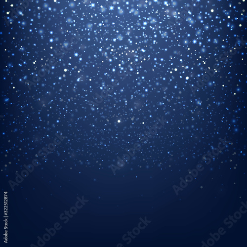 Blue Glitter Background With Bokeh