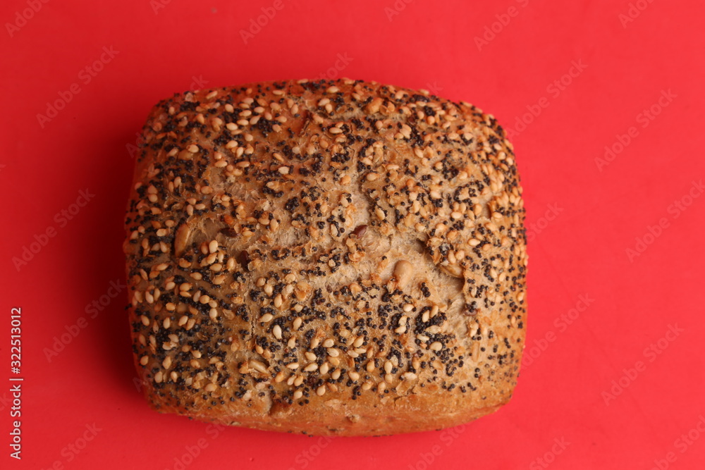 delicious bread rolls on colored background delicious bread rolls on colored background