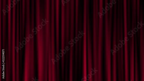 Red curtain theater backdrop background - computer graphic illustration background concept 