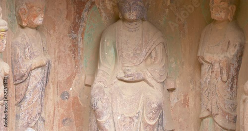 Wallpaper Mural Buddhist grottoes sculpture in Bingling Temple, Gansu China. UNESCO World Heritage Site. Torontodigital.ca