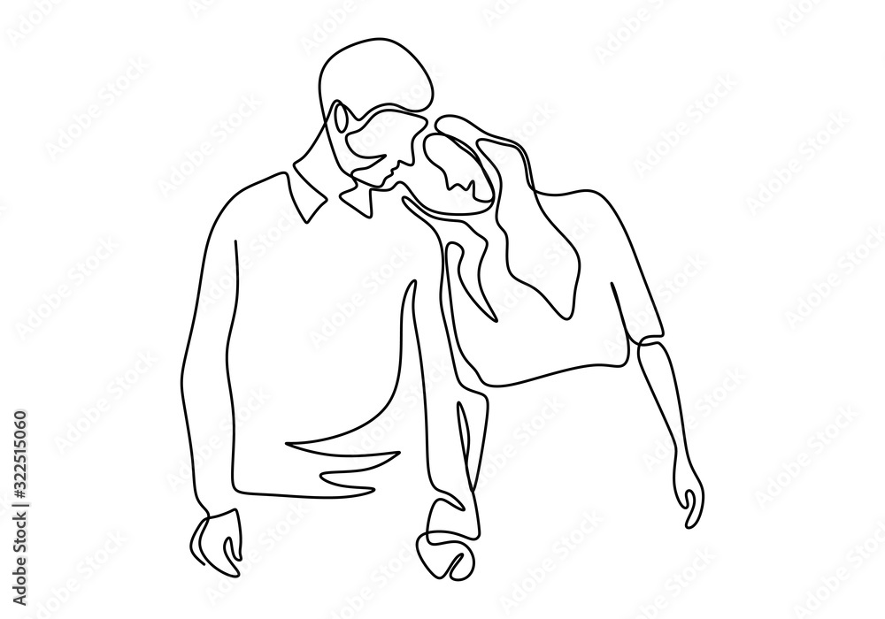 Continuous Line Drawing Couple Stock Illustrations, Cliparts and Royalty  Free Continuous Line Drawing Couple Vectors