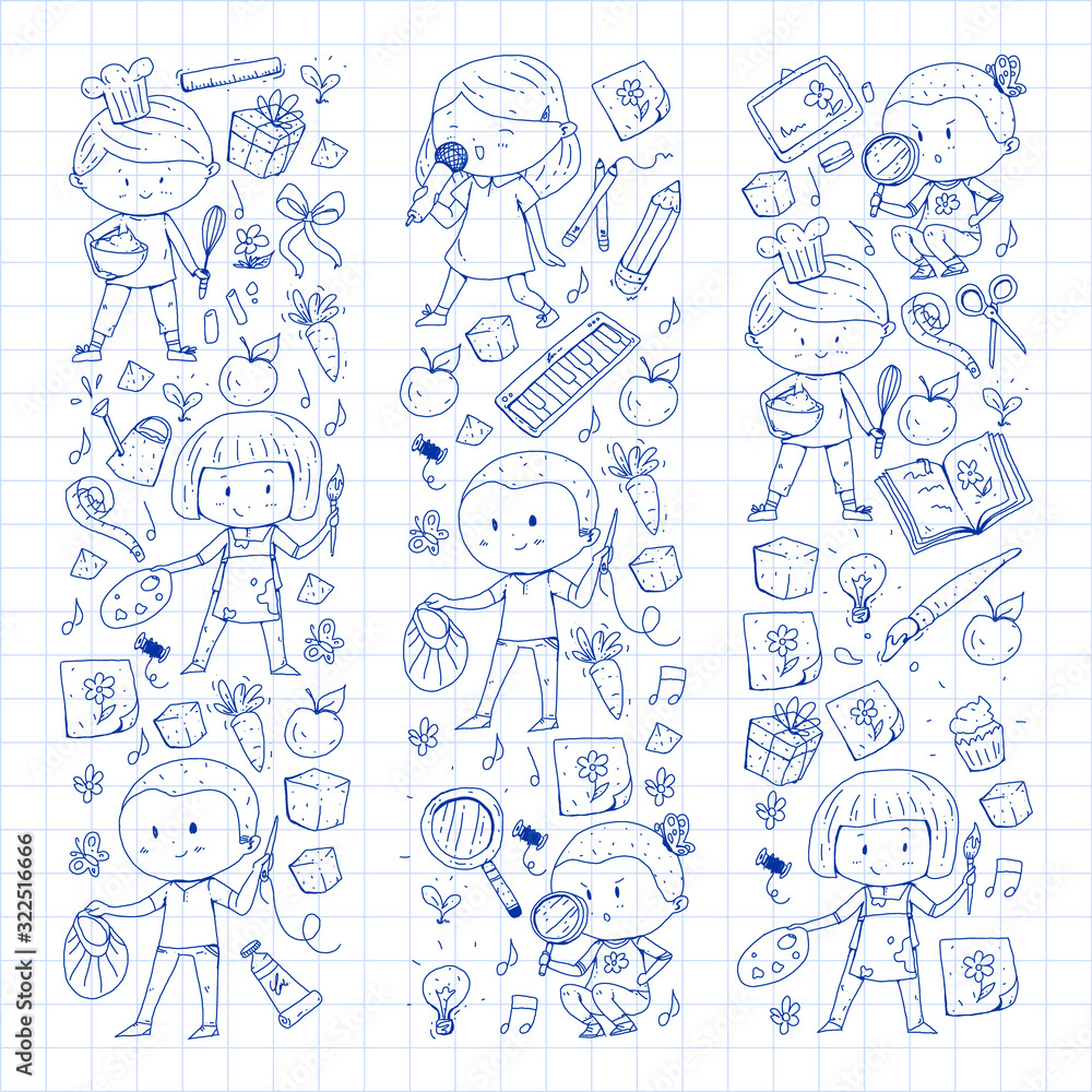 Back to school vector pattern. Education icons for children. Back to school vector pattern. Education icons for children.