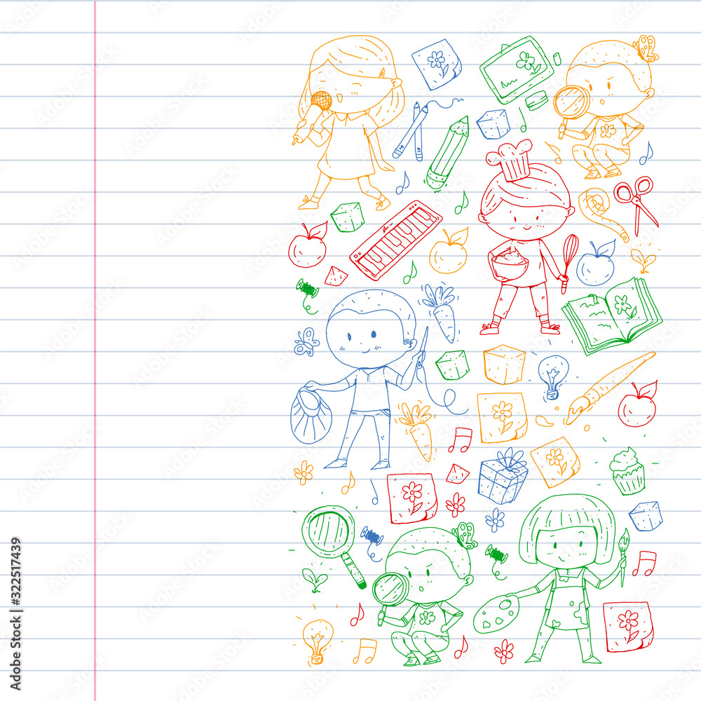 Back to school vector pattern. Education icons for children. Back to school vector pattern. Education icons for children.
