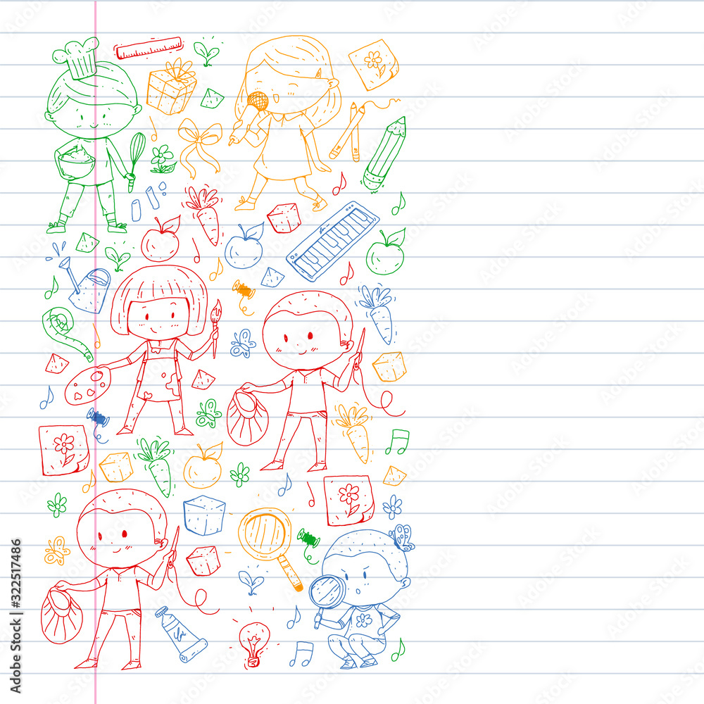 Back to school vector pattern. Education icons for children. Back to school vector pattern. Education icons for children.