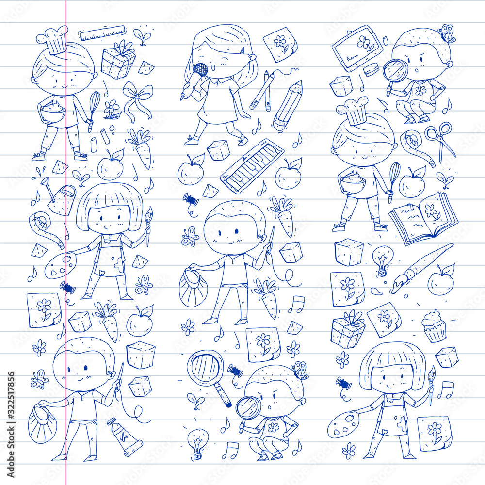 Back to school vector pattern. Education icons for children. Back to school vector pattern. Education icons for children.
