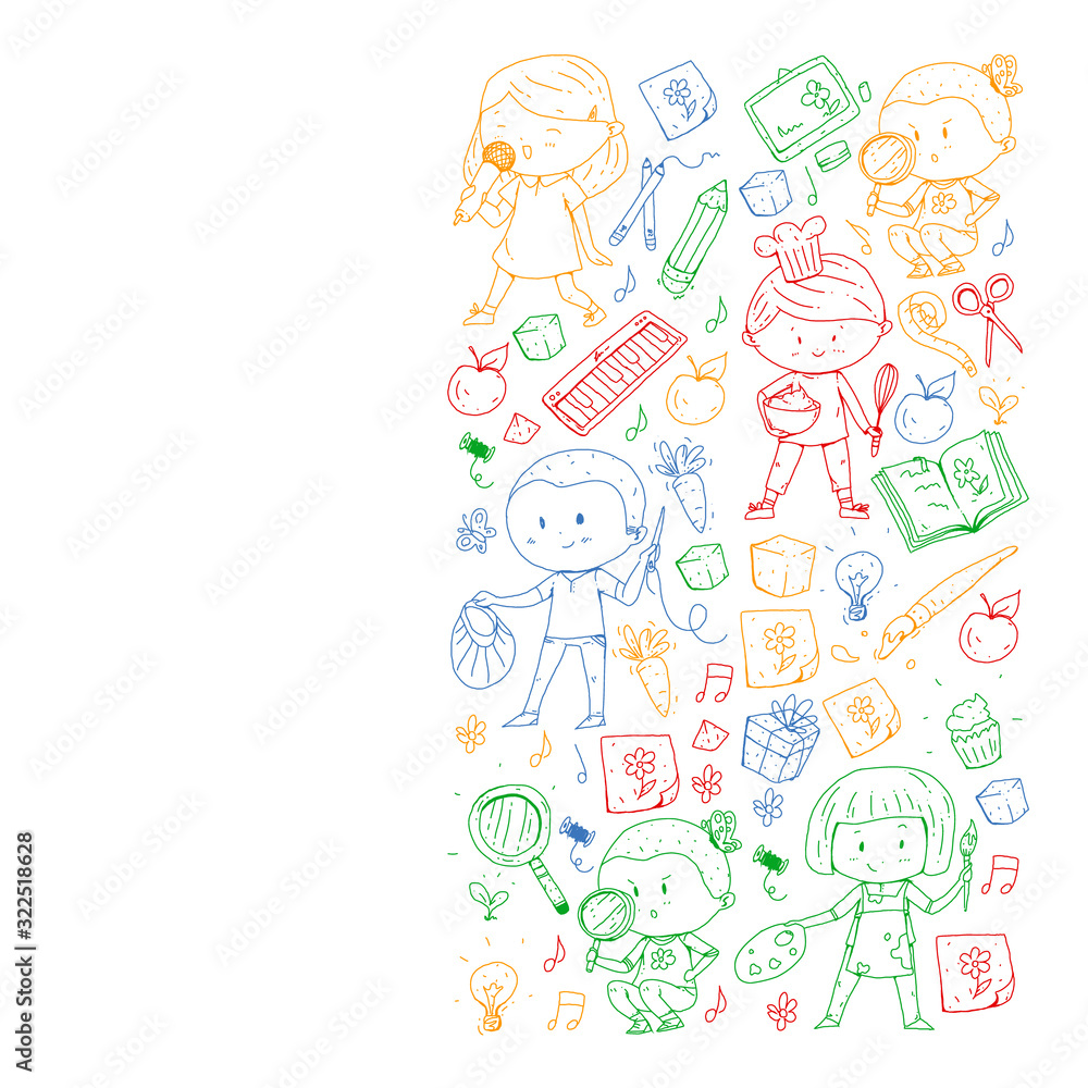 Back to school vector pattern. Education icons for children. Back to school vector pattern. Education icons for children.