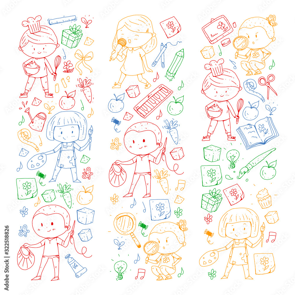 Back to school vector pattern. Education icons for children. Back to school vector pattern. Education icons for children.