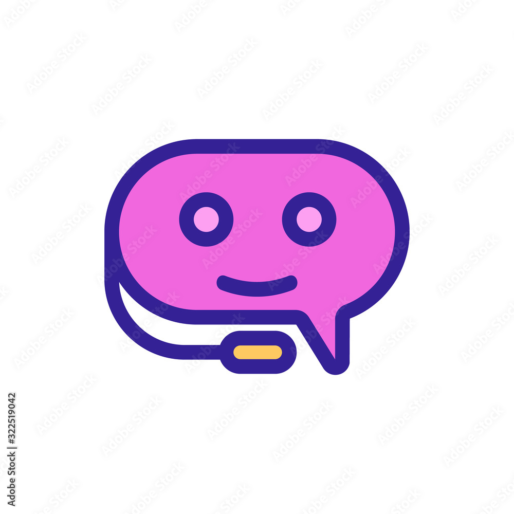 Chat bot icon vector. Thin line sign. Isolated contour symbol illustration Chat bot icon vector. Thin line sign. Isolated contour symbol illustration