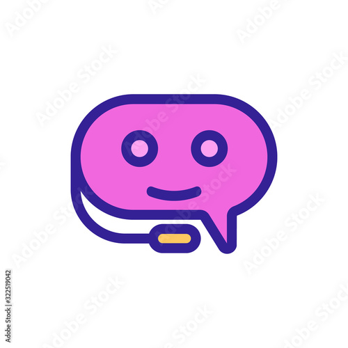 Chat bot icon vector. Thin line sign. Isolated contour symbol illustration