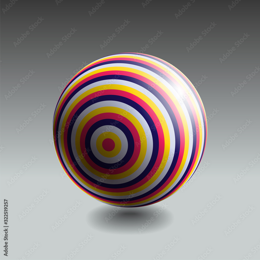 Color striped sphere-56 Color striped sphere-56