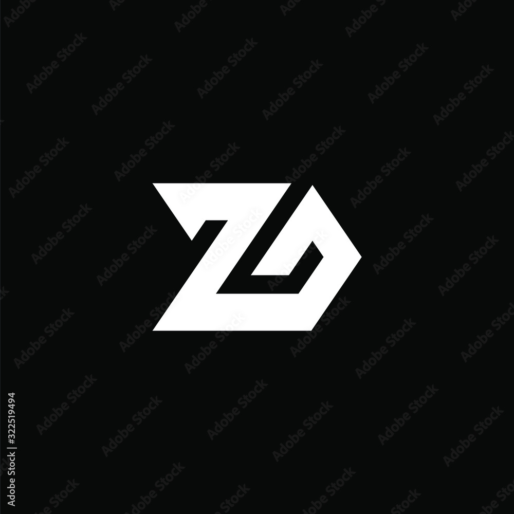 Initial letter Z G logo template with sporty arrow symbol in flat design monogram illustration