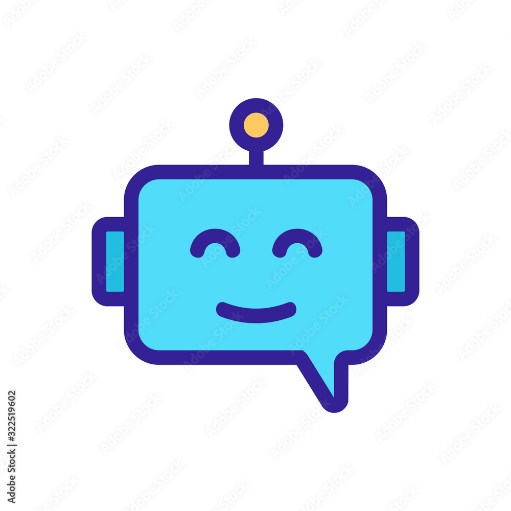 Chat Bot Icon Vector Thin Line Sign Isolated Contour Symbol Illustration Stock Vector Adobe Stock