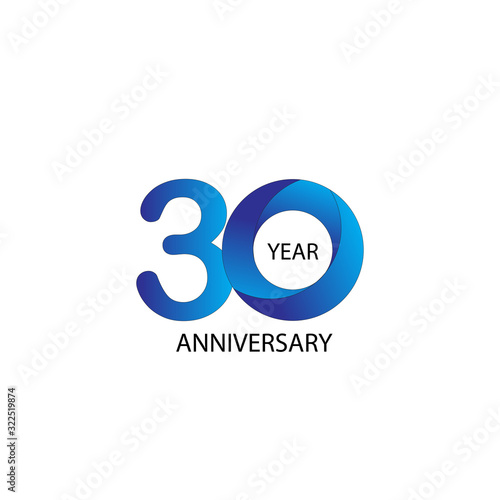 30 Year Anniversary Vector Template Design Illustration