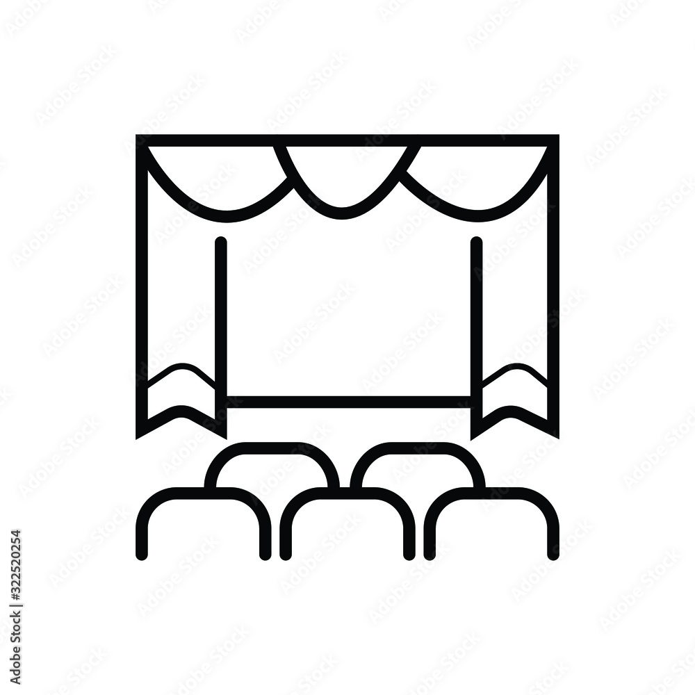 Open air cinema icon vector illustration