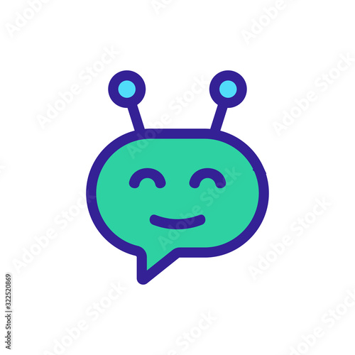 Chat bot icon vector. Thin line sign. Isolated contour symbol illustration