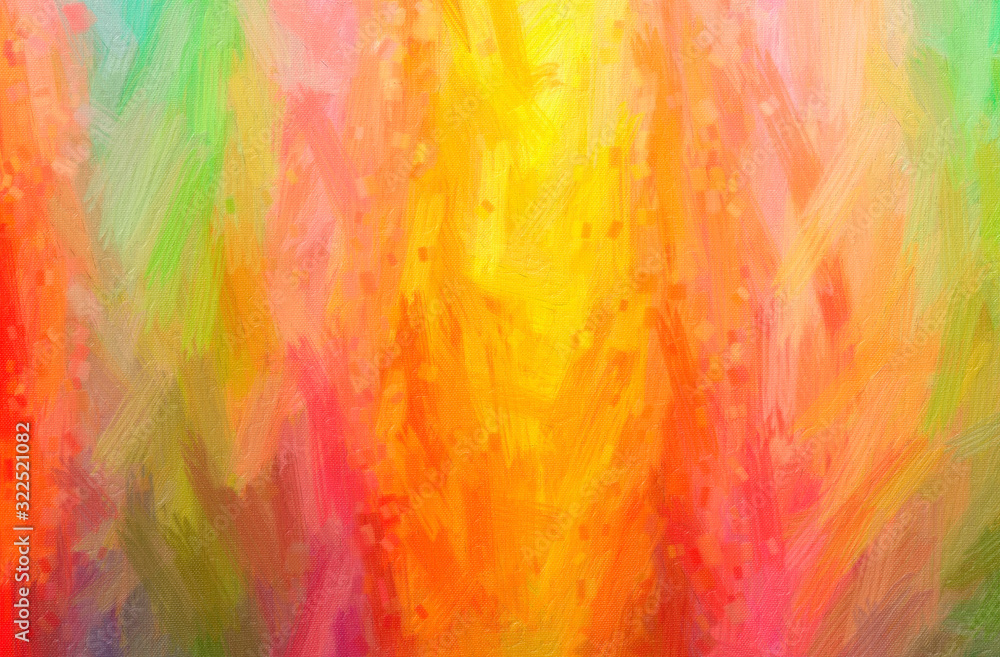 Abstract illustration of green, orange, yellow Bristle Brush Oil Paint background Abstract illustration of green, orange, yellow Bristle Brush Oil Paint background