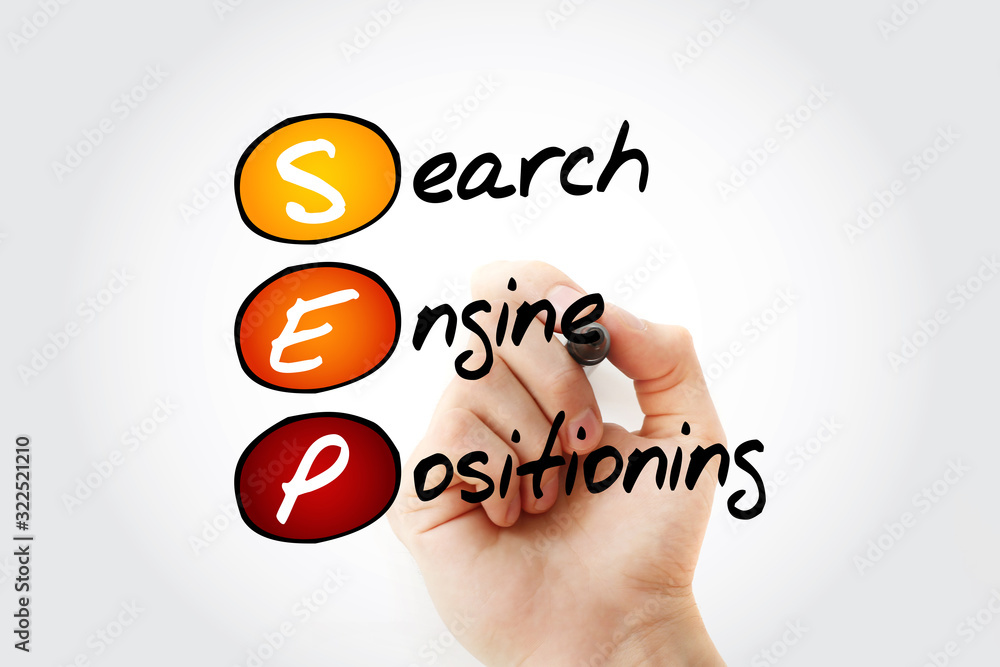 Fototapeta premium SEP - Search Engine Positioning acronym, internet concept background